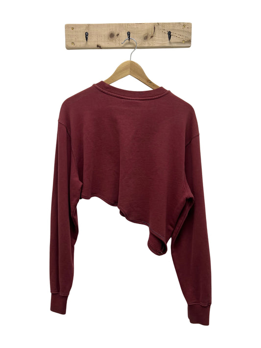 Fereday Graphic Cropped Sweatshirt – Burgundy