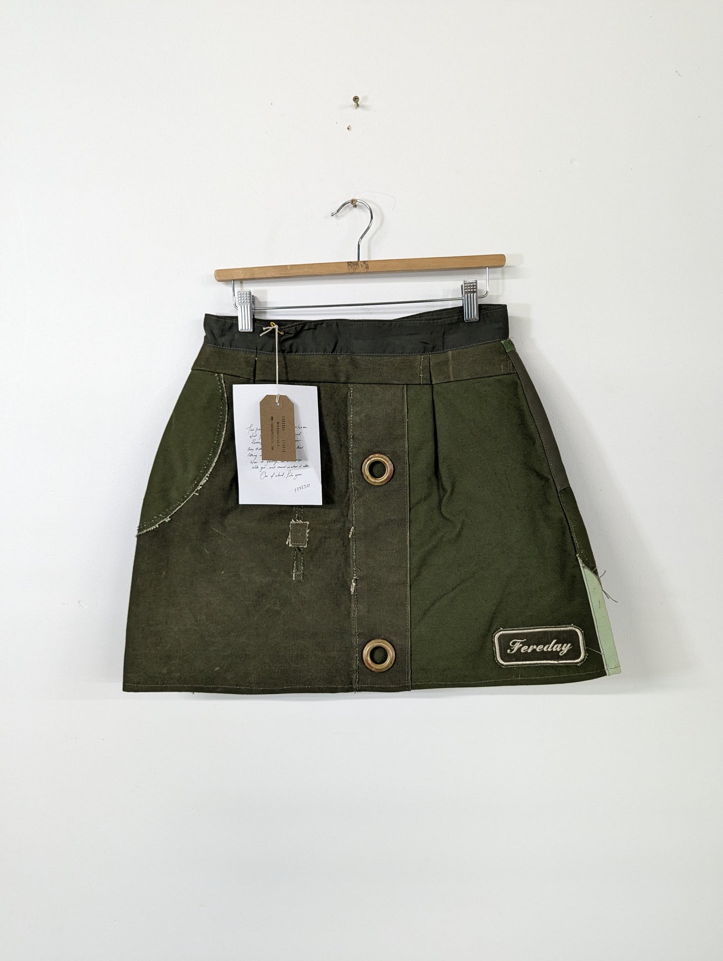 Fereday Studio A-Line Patchwork Canvas Skirt - UK10