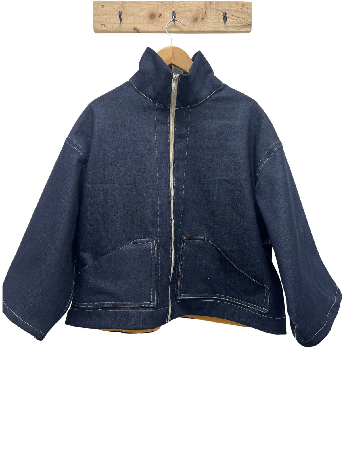 Fereday Selvedge Denim Smock Jacket – Navy / Yellow