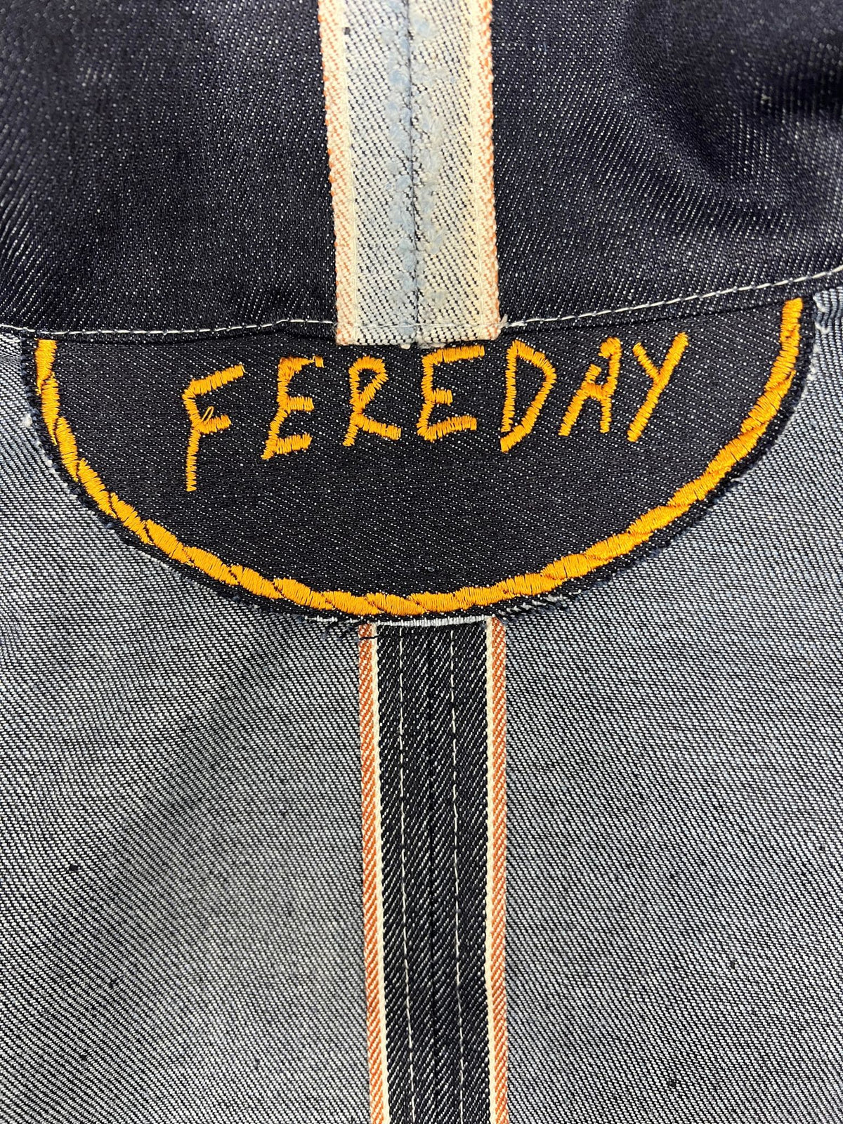Fereday Selvedge Denim Smock Jacket – Navy / Yellow