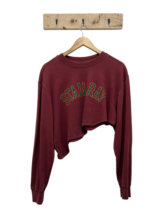 Fereday Graphic Cropped Sweatshirt – Burgundy