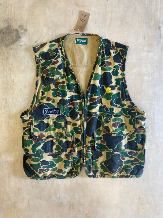 Vintage Duck Camo Hunting Vest - XXL