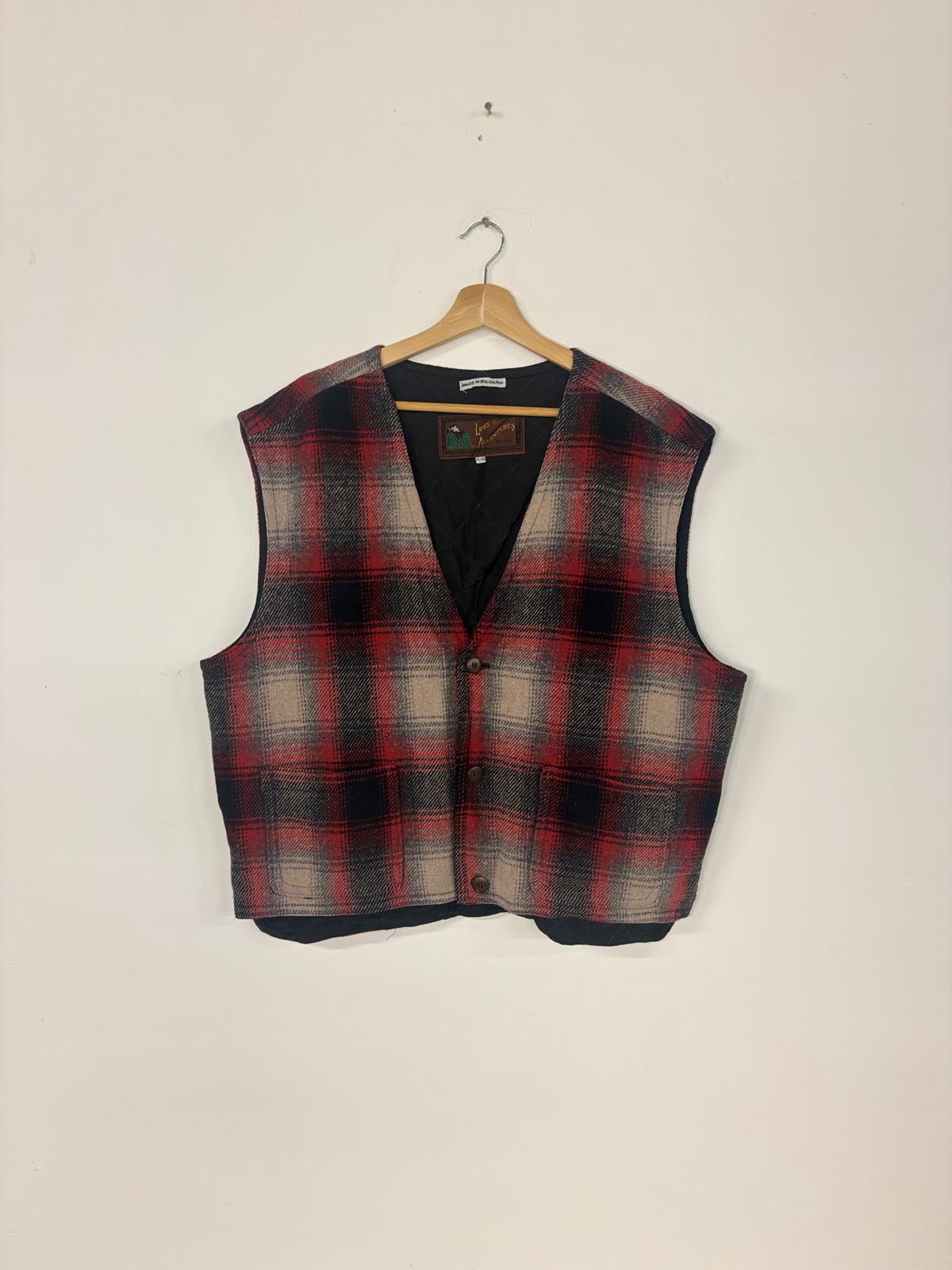 Vintage Wool Checked Vest - XL