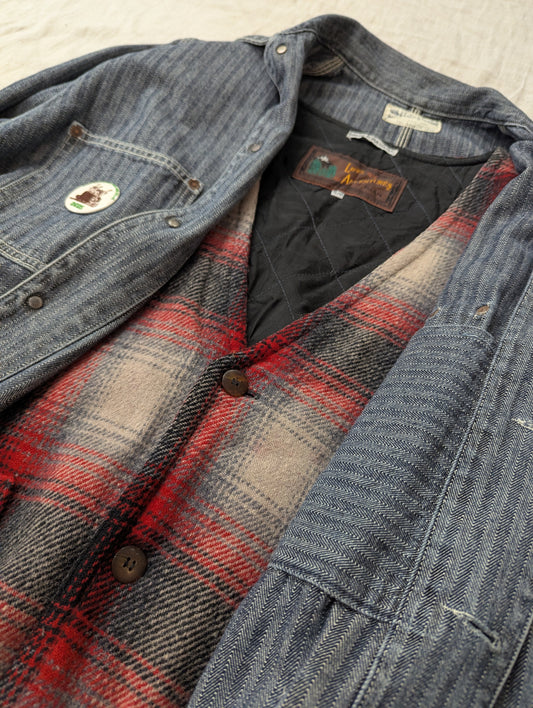 Vintage Wool Checked Vest - XL