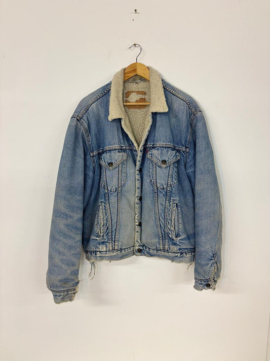 Vintage Thrashed Levi’s Sherpa Trucker (USA Made) - L