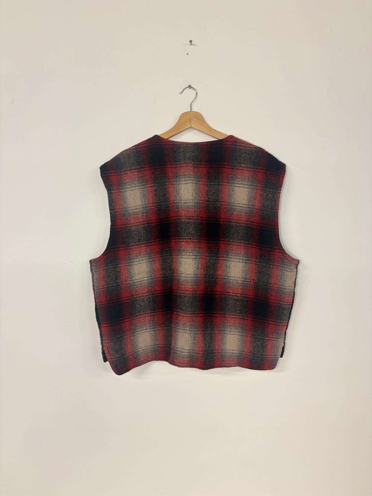 Vintage Wool Checked Vest - XL