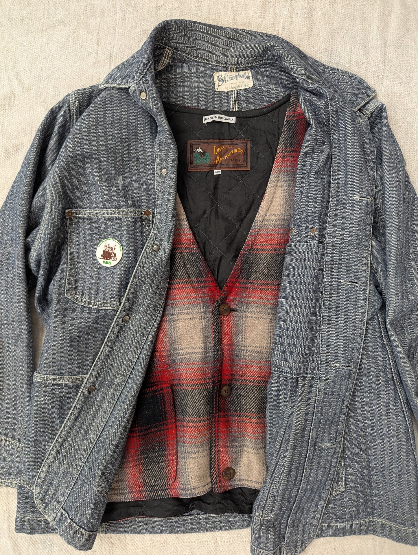 Vintage Wool Checked Vest - XL
